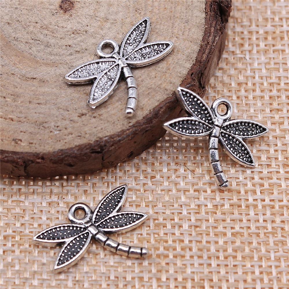 Vintage Tech Accessories - 40pcs 18x14mm(0.71x0.55inch) Antique Silver Color Dragonfly