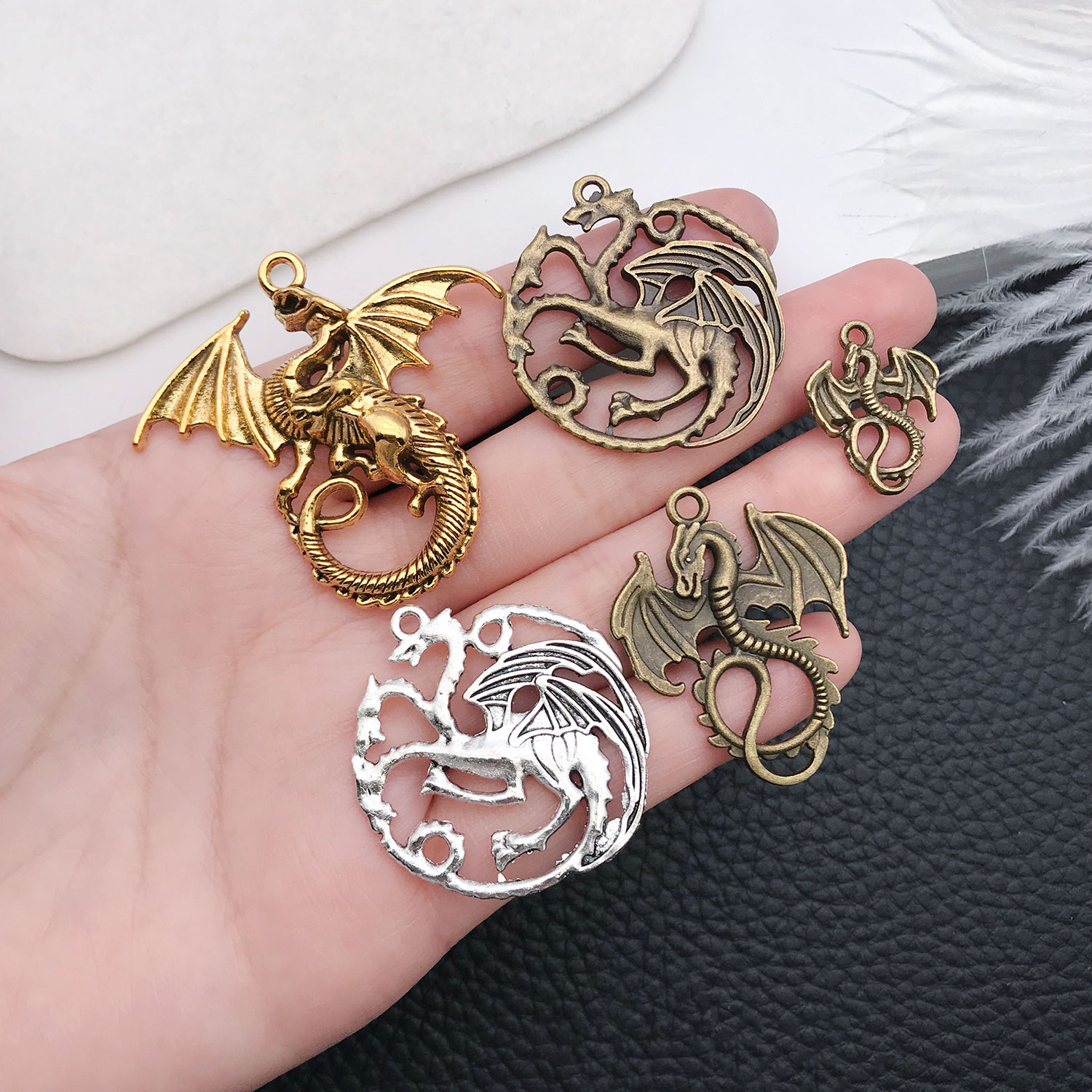 5/20 Pcs Flying Dragon Alloy C - Vintage Tech Accessories 评论和价格