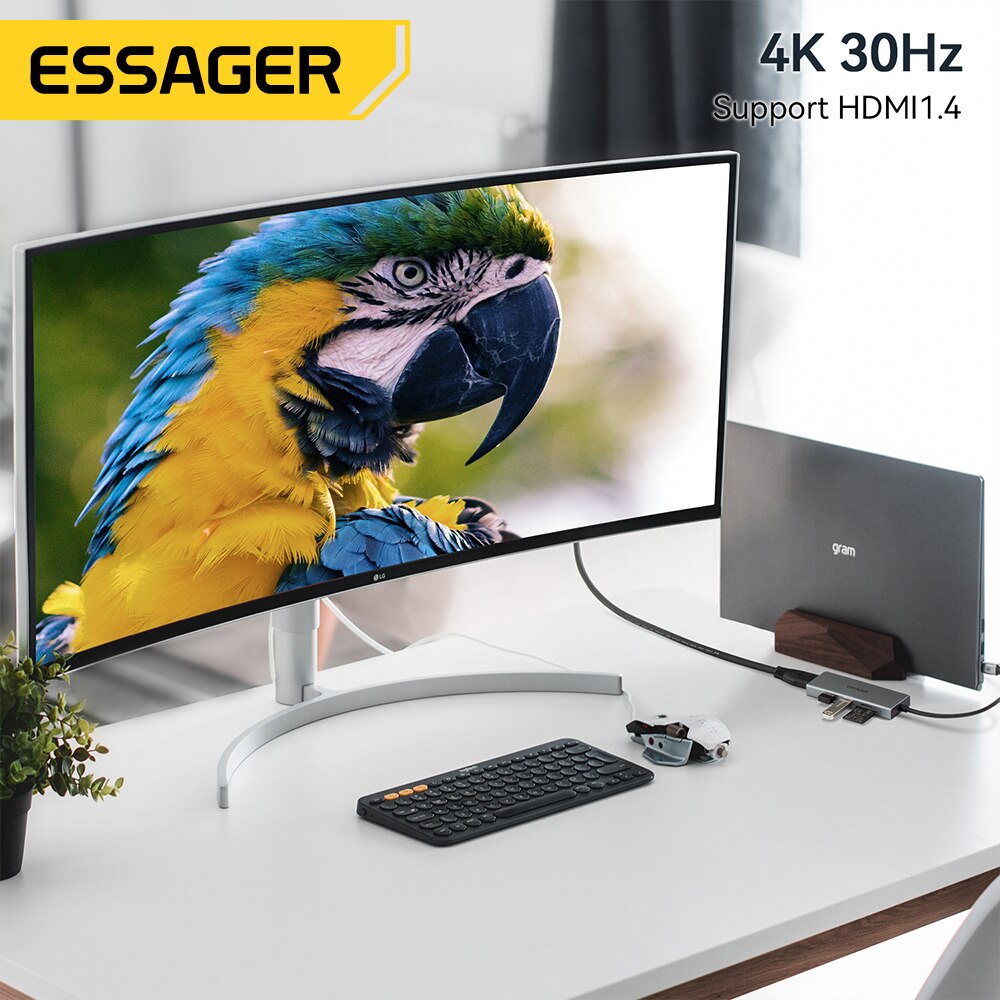 Essager 5 in 1 USB C HUB HDMI- - Usb C To Hdmi 评论和价格