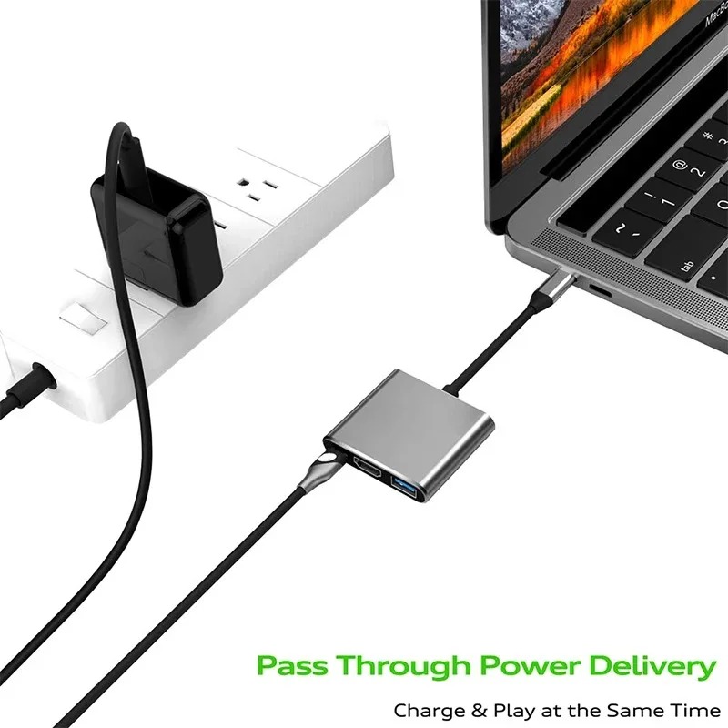 USB C HUB 3in1 Type C 3.0 to H - Usb C To Hdmi 评论和价格