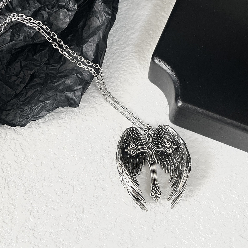 Vintage Angel Wings Cross Pend - Vintage Tech Accessories 评论和价格